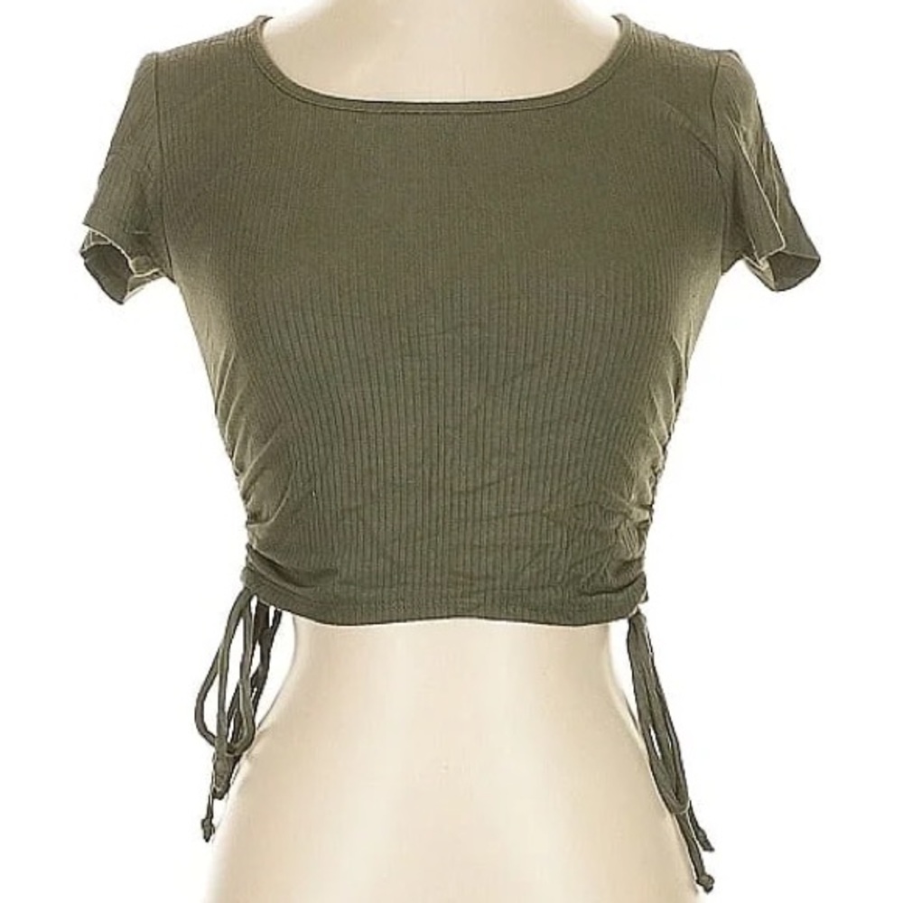 Wild Fable Olive Short Sleeve Crop Top